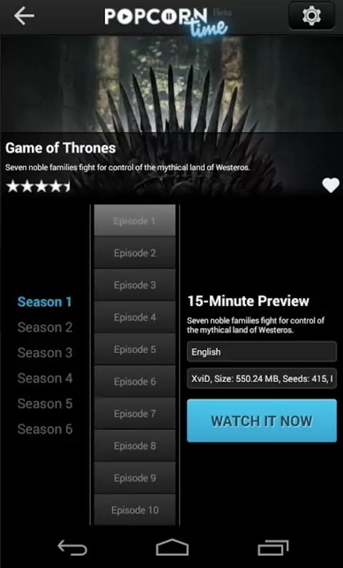 Popcorn Time on Android