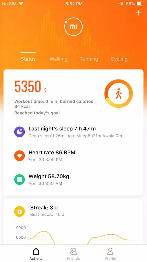 Mi Fit on Android