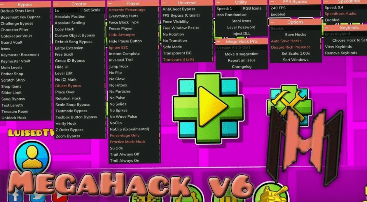 Mega Hack vs Geometry Dash
