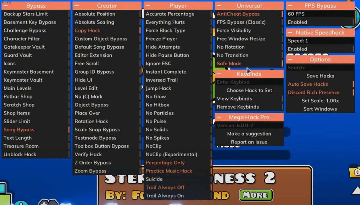 Mega Hack vs Geometry Dash